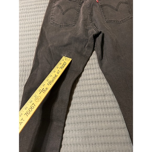 Levi's Wedgie Straight Jeans Black Wash Size 31x28 Distressed Denim - Picture 6 of 9